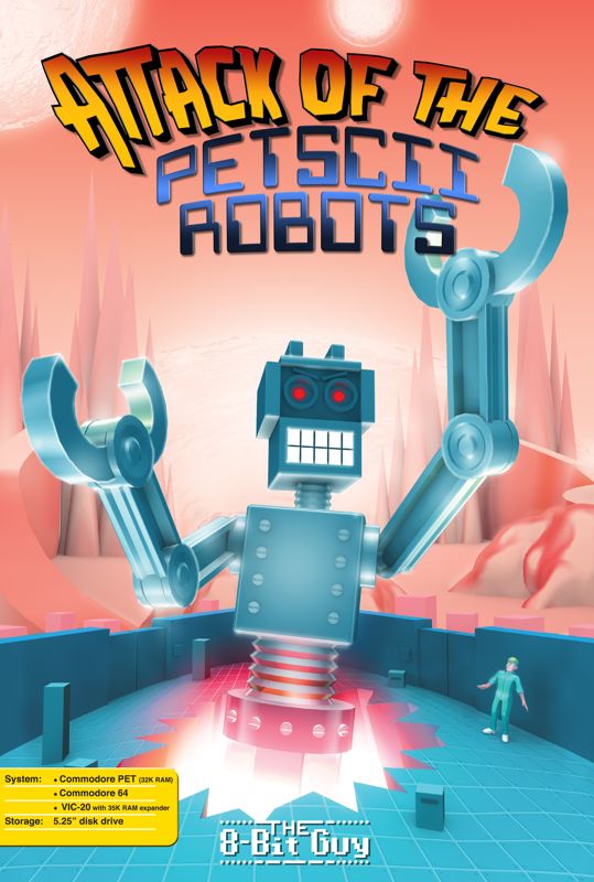 Attack of the Petscii Robots box art for Amiga